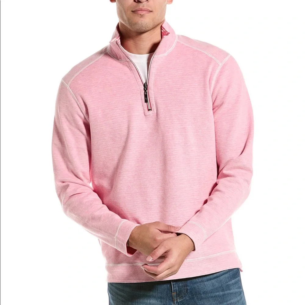 Tommy Bahama Costa Flora Reversible Half Zip - Picture 1 of 7